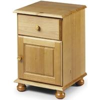 Julian Bowen Pickwick Pine Bedside Cabinet - 1 Door 1 Drawer