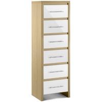 julian bowen stockholm white chest of drawer narrow 6 drawers