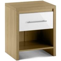 Julian Bowen Stockholm White Bedside Cabinet - 1 Drawer