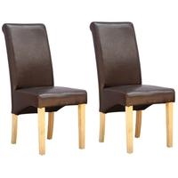 julian bowen cuba brown faux leather dining chair pair