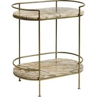 Jungle Gold Marble Oval Side Table