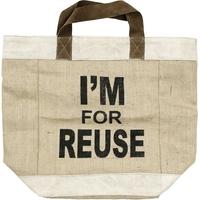 Jute Shopping Bag I am for Reuse (Set of 4)