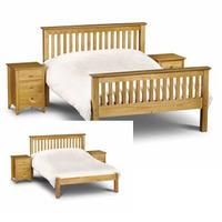 Julian Bowen Barcelona 4FT 6 Double Wooden Bedstead - Pine