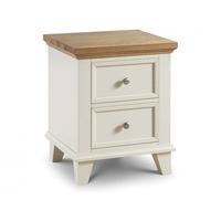 Julian Bowen Portland 2 Drawer Bedside Stone White Bedside Chest