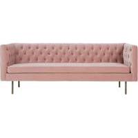 Julianne 3 Seater Sofa, Blush Pink Cotton Velvet