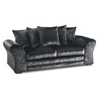 jupiter velvet 3 seater sofa black