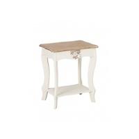 Julian Lamp Table In Cream And Distressed Wooden Effect