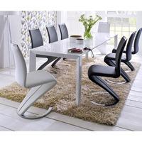 Jumbo Extending Dining Table In White Gloss And 8 Chairs