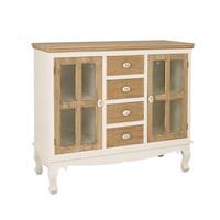 Julian Sideboard In Cream And Distressed Wooden Effect