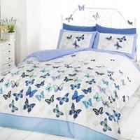 Just Contempo Butterfly Duvet Cover Set - King, Blue