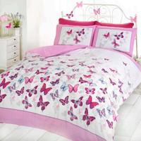 just contempo butterfly duvet cover set king pink