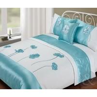 just contempo floral 5pc bed in a bag set king blue