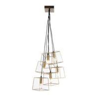 Jules Cube Cage Antique Brass Effect 6 Lamp Ceiling Light