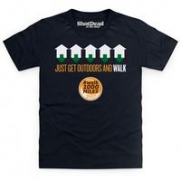 just get outdoors and walk kids t shirt