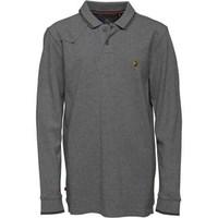 Junior Luke Jude Long Sleeve Tipped Polo Mid Marl Grey