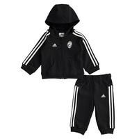 juventus 3 stripe baby jog suit black