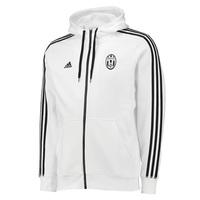 Juventus 3 Stripe Hooded Zip Top White