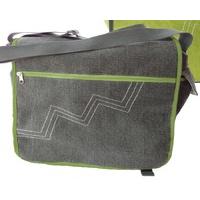 Jute & Cotton Blend Messenger Bag - Grey