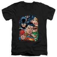 Justice League - Up Close And Personal V-Neck