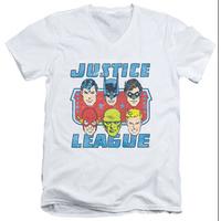 Justice League - Faces Of Justice V-Neck