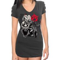Juniors: Sons of Anarchy - Orb Reaper Slashed Short Sleeve Cover Up