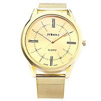 jubaoli mens womens fashion watch quartz alloy band gold