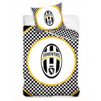 Juventus Checked Single Cotton Duvet Cover and Pillowcase Set