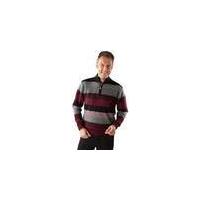 jumper with zip red and grey striped in various sizes