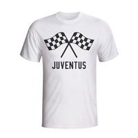 juventus waving flags t shirt white kids