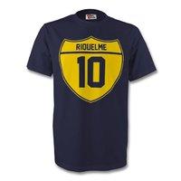 juan roman riquelme boca juniors crest tee navy