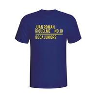 juan roman riquelme boca juniors squad t shirt navy kids