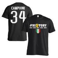 juventus history winners t shirt campioni 34 black kids