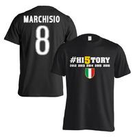 juventus history winners t shirt marchisio 8 black kids