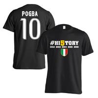 juventus history winners t shirt pogba 10 black kids