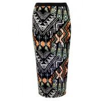 JUNGLE AZTEC MIDI SKIRT