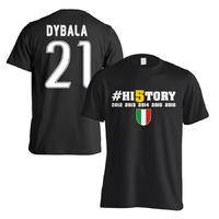 juventus history winners t shirt dybala 21 black kids