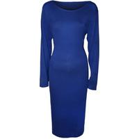 Juliet Long Sleeve Bodycon Midi Dress - Royal Blue