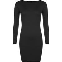 Jules Basic Long Sleeve Bodycon Dress - Black