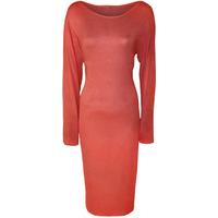 Juliet Long Sleeve Bodycon Midi Dress - Coral