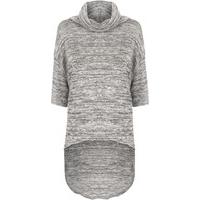 Julie Lurex Dip Hem Top - Grey