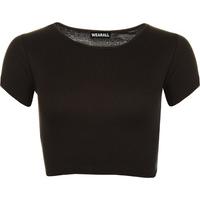 julissa short sleeve ribbed crop top black