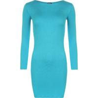 Jules Basic Long Sleeve Bodycon Dress - Turquoise