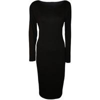 Juliet Long Sleeve Bodycon Midi Dress - Black