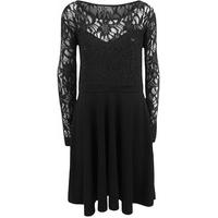 julie lace sequin flared skater dress black