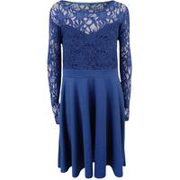 julie lace sequin flared skater dress royal blue