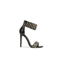 June Black Studded Strap Heels