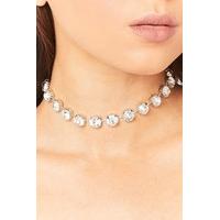 Julia Silver Diamante Studded Choker Necklace