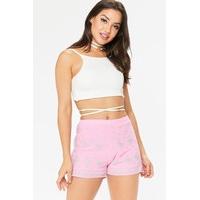 jules pink embroidered shorts