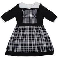 junarose womens check skater dress blackwhite