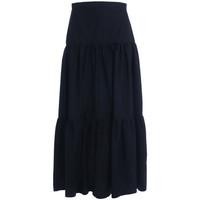 jucca black flounced long skirt womens skirt in black